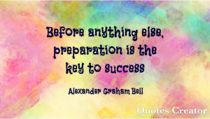  Before anything else, preparation is the key to success. 
